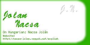 jolan nacsa business card